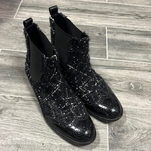 Dolce and Gabbana tweed short boots